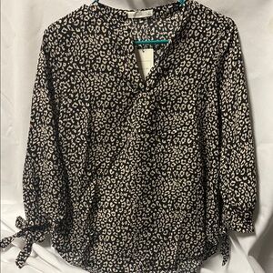 Active USA Black and Cream Patterned Blouse